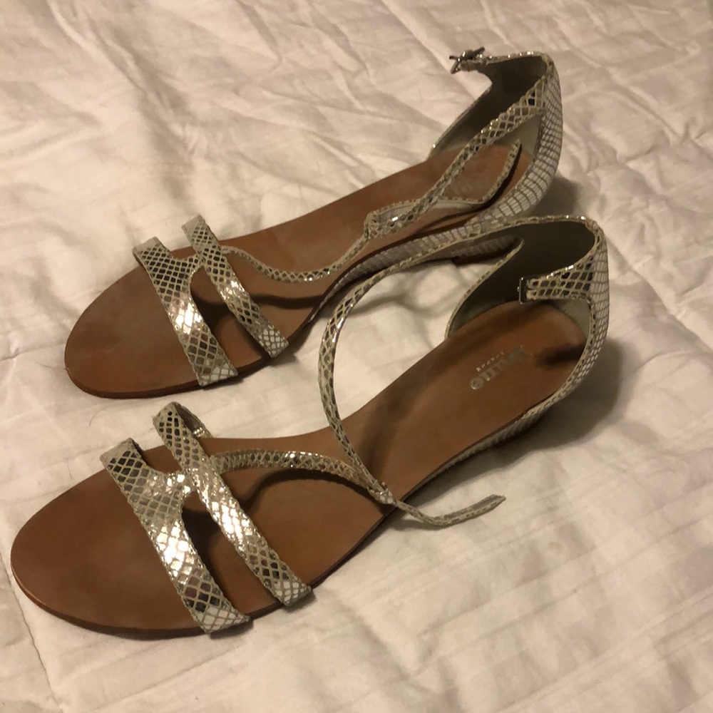 Dune London —Super cute low heel silver sandals— I bought  too big— worn twice